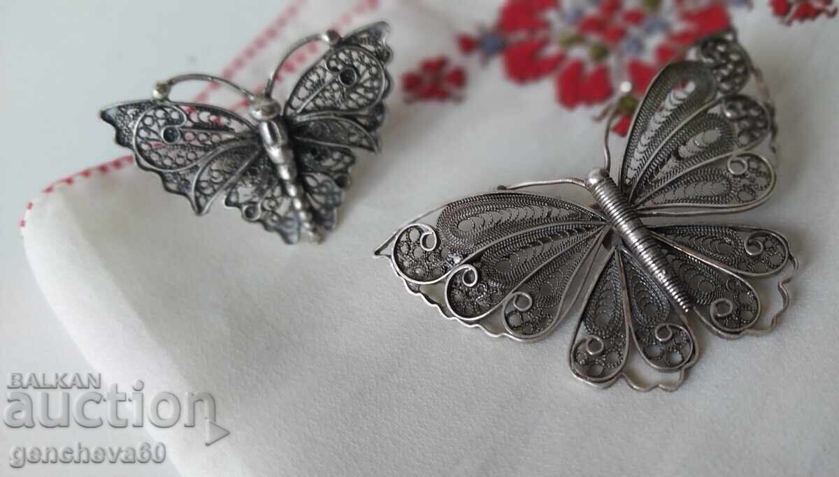 Auction Unique antique silver filigree brooch and ring Auction Unique antique silver filigree brooch and ring