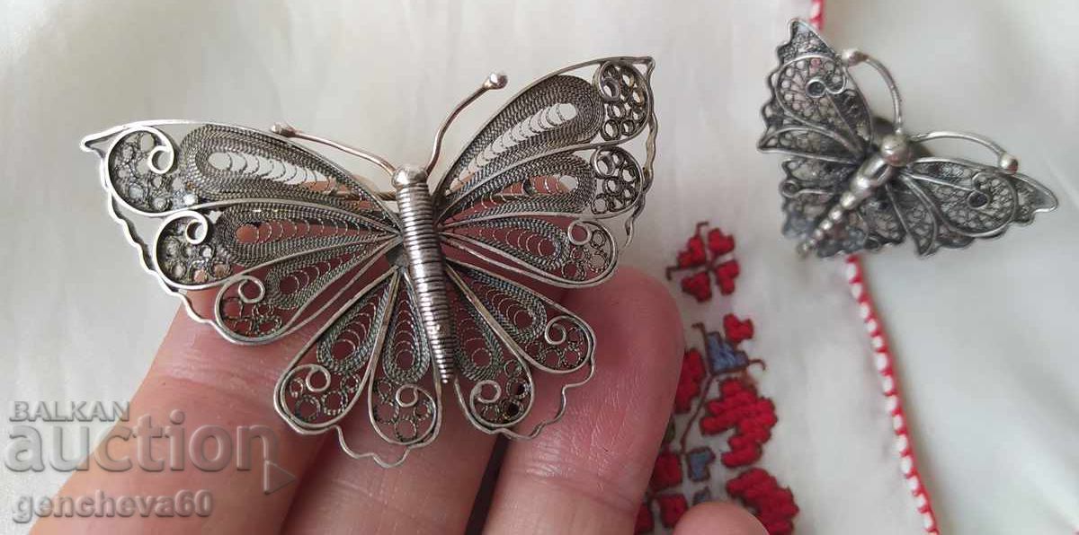Delivery of Unique antique silver filigree brooch and ring Delivery of Unique antique silver filigree brooch and ring