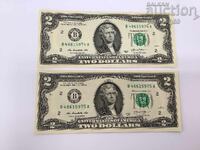 USA 2 Dollar 2013 UNC with consecutive serial numbers 2 pieces