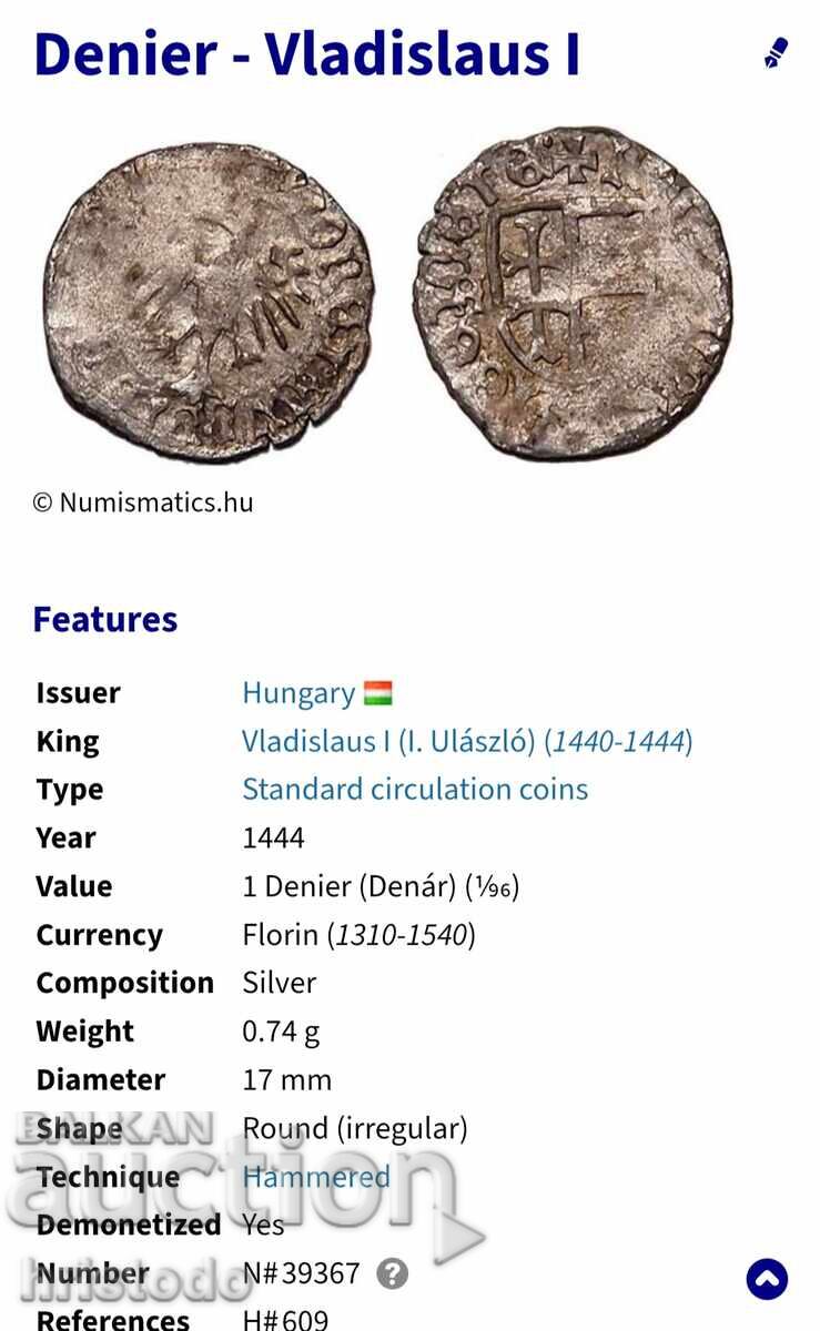 Auction Hungarian silver denar Vladislav I Auction Hungarian silver denar Vladislav I