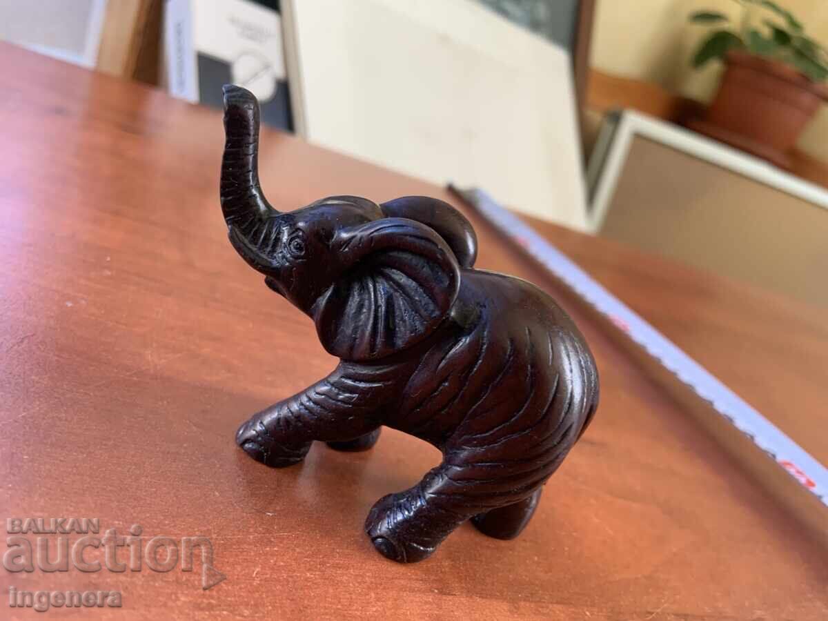 STATUETTE FIGURE SCULPTURE WOOD ELEPHANT ELEPHANT CALF EBONY