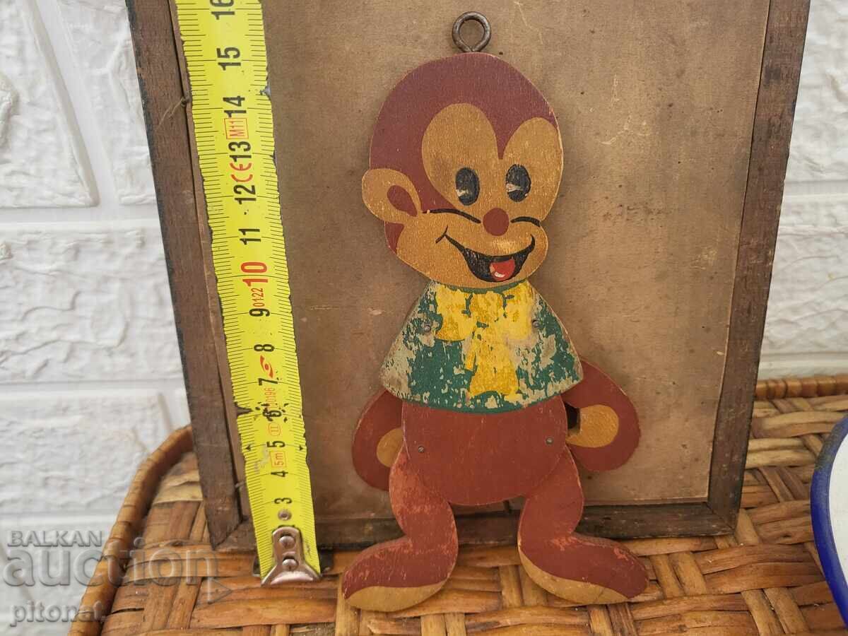 Παλιό ξύλινο παιχνίδι μαϊμού 1946 - 5