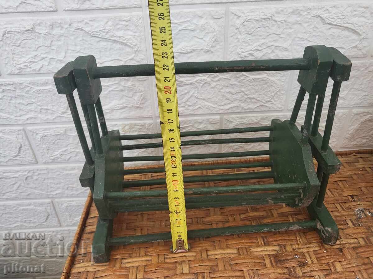 Αντίκα ξύλινη κούνια για κούκλες Βασίλειο Βουλγαρίας - 5 Αντίκα ξύλινη κούνια για κούκλες Βασίλειο Βουλγαρίας - 5