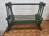 Антикварна дървена люлка за кукли Царство България