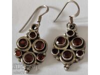 Cercei de argint cu granate
