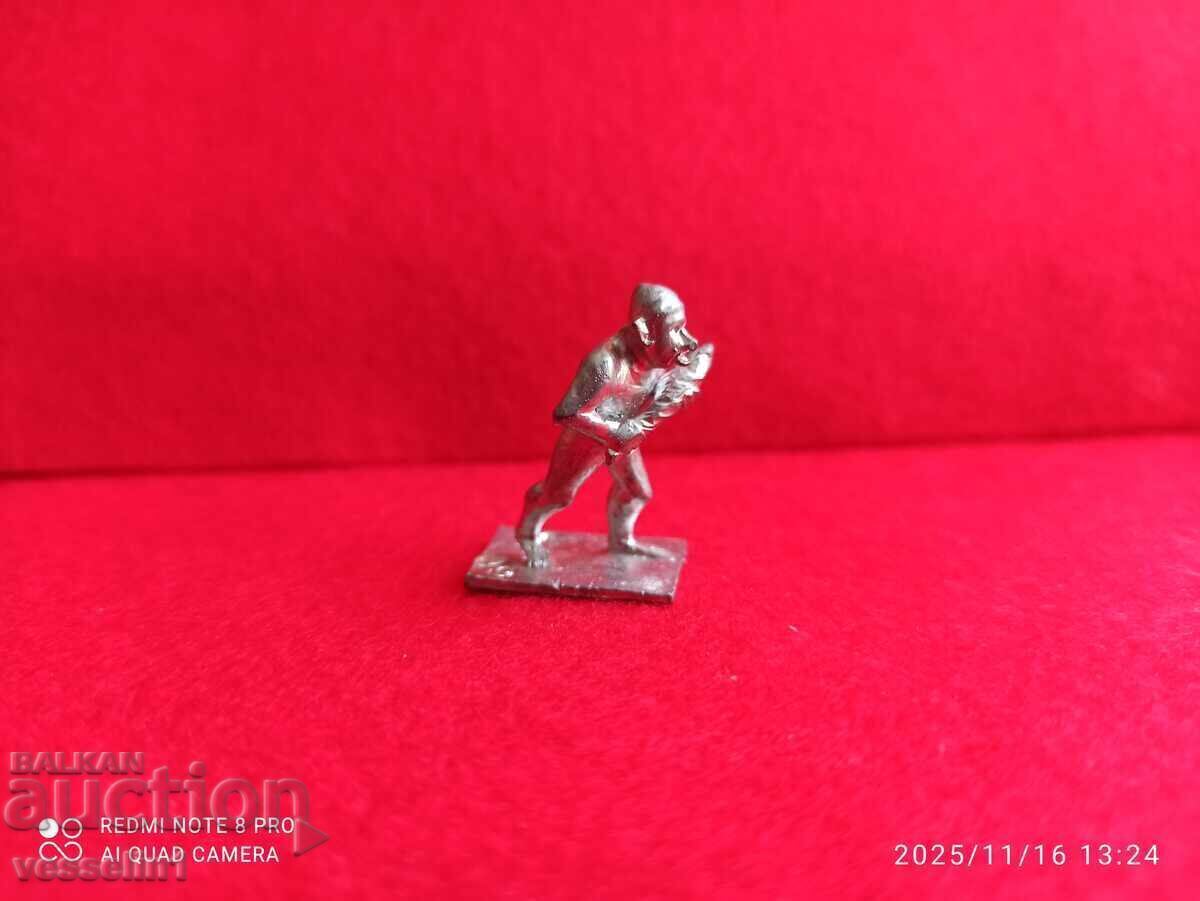 Soldat de plumb vechi din anii '50, necolorat, detaliat Kinder