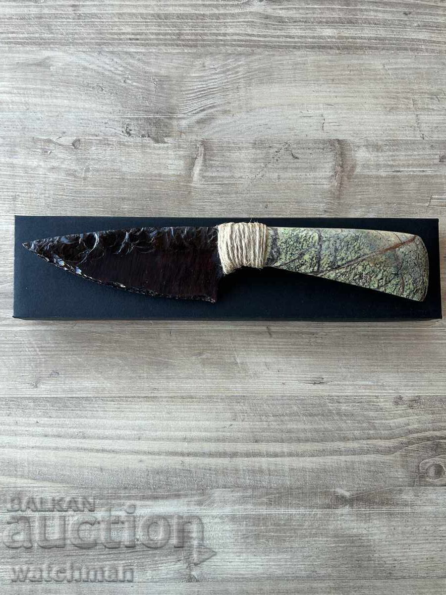 Obsidian knife with onyx handle #6 Obsidian knife with onyx handle #6