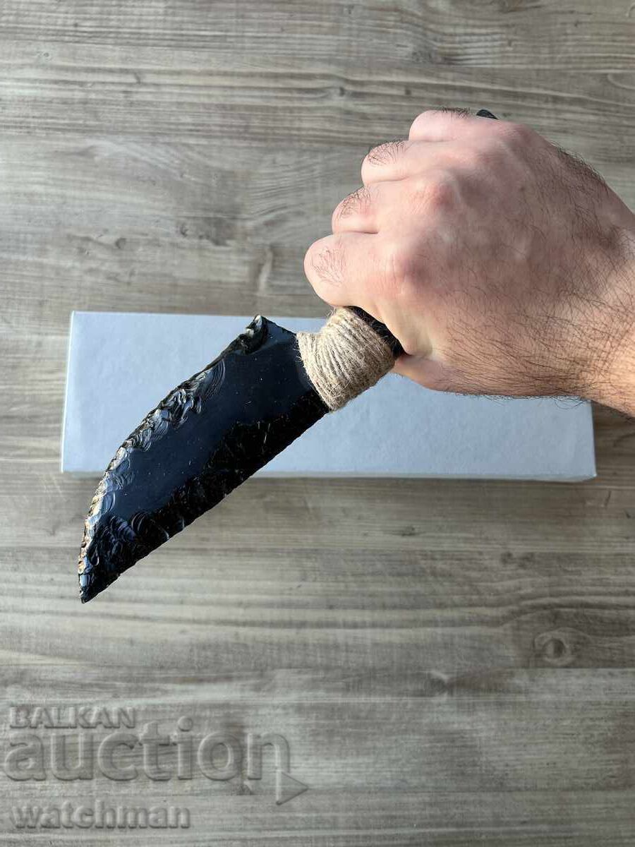 Auction Obsidian knife with onyx handle #7 Auction Obsidian knife with onyx handle #7