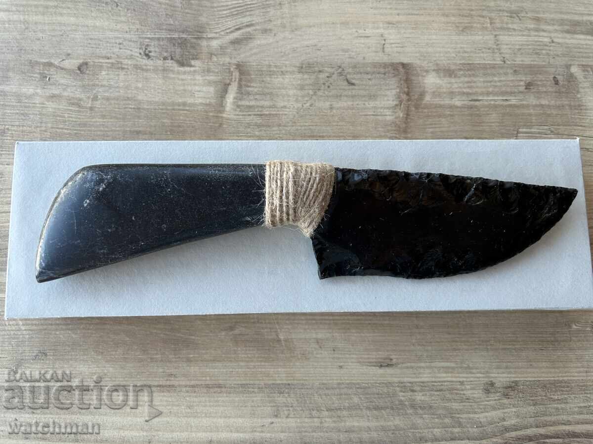 Obsidian knife with onyx handle #7 Obsidian knife with onyx handle #7
