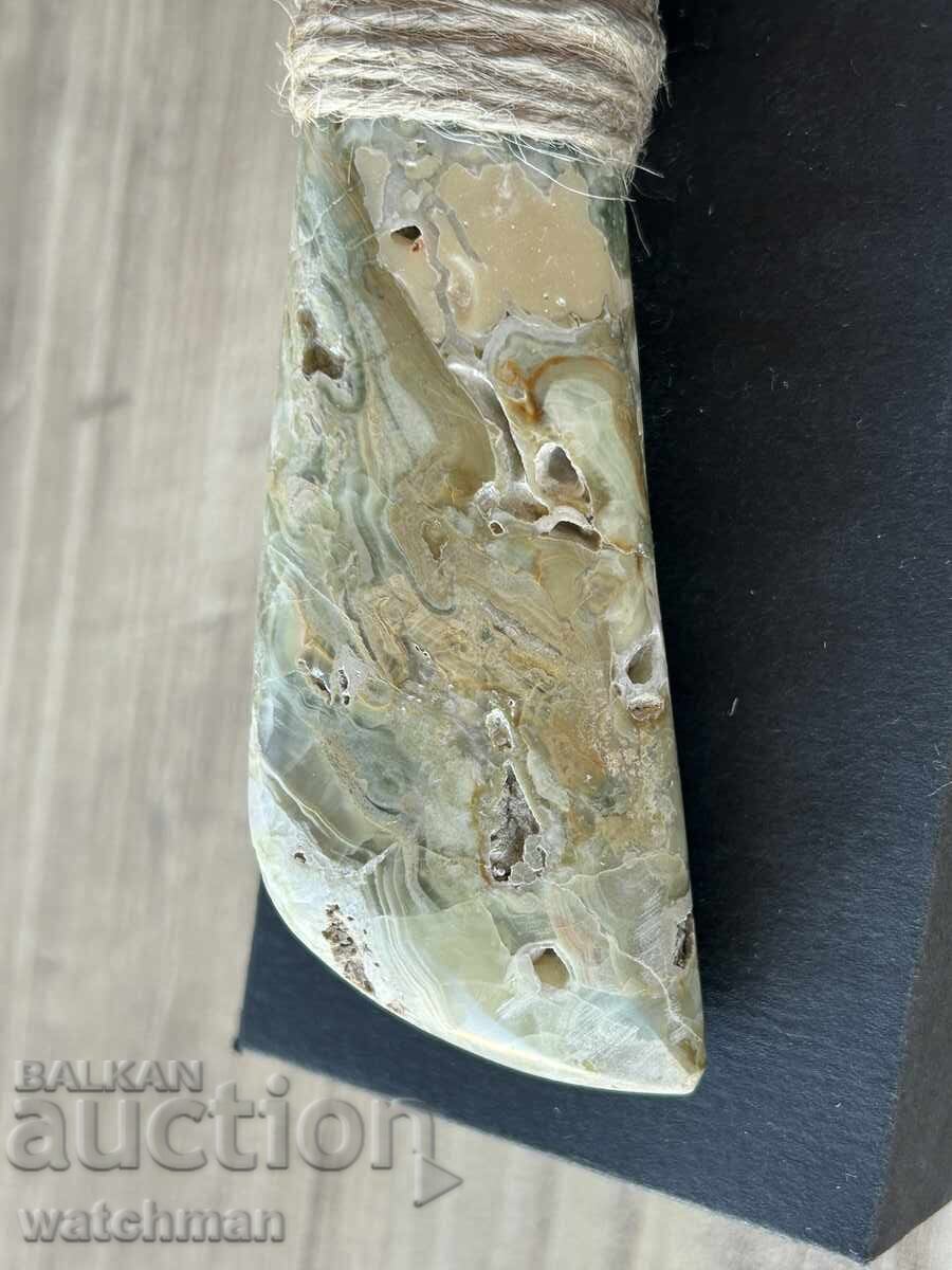 Auction  Obsidian knife with onyx handle #8