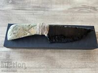 Obsidian knife with onyx handle #8