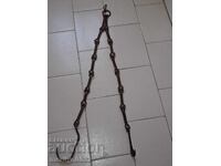 Lant vechi din fier forjat cu carlig, lant vatra carlig