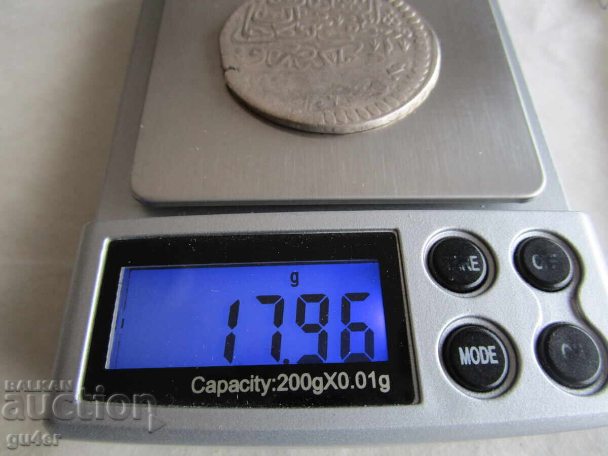Livrarea ❌❌Turcia, Mustafa al II-lea, 1106, argint 17.96 g, RARĂ❌❌ Livrarea ❌❌Turcia, Mustafa al II-lea, 1106, argint 17.96 g, RARĂ❌❌
