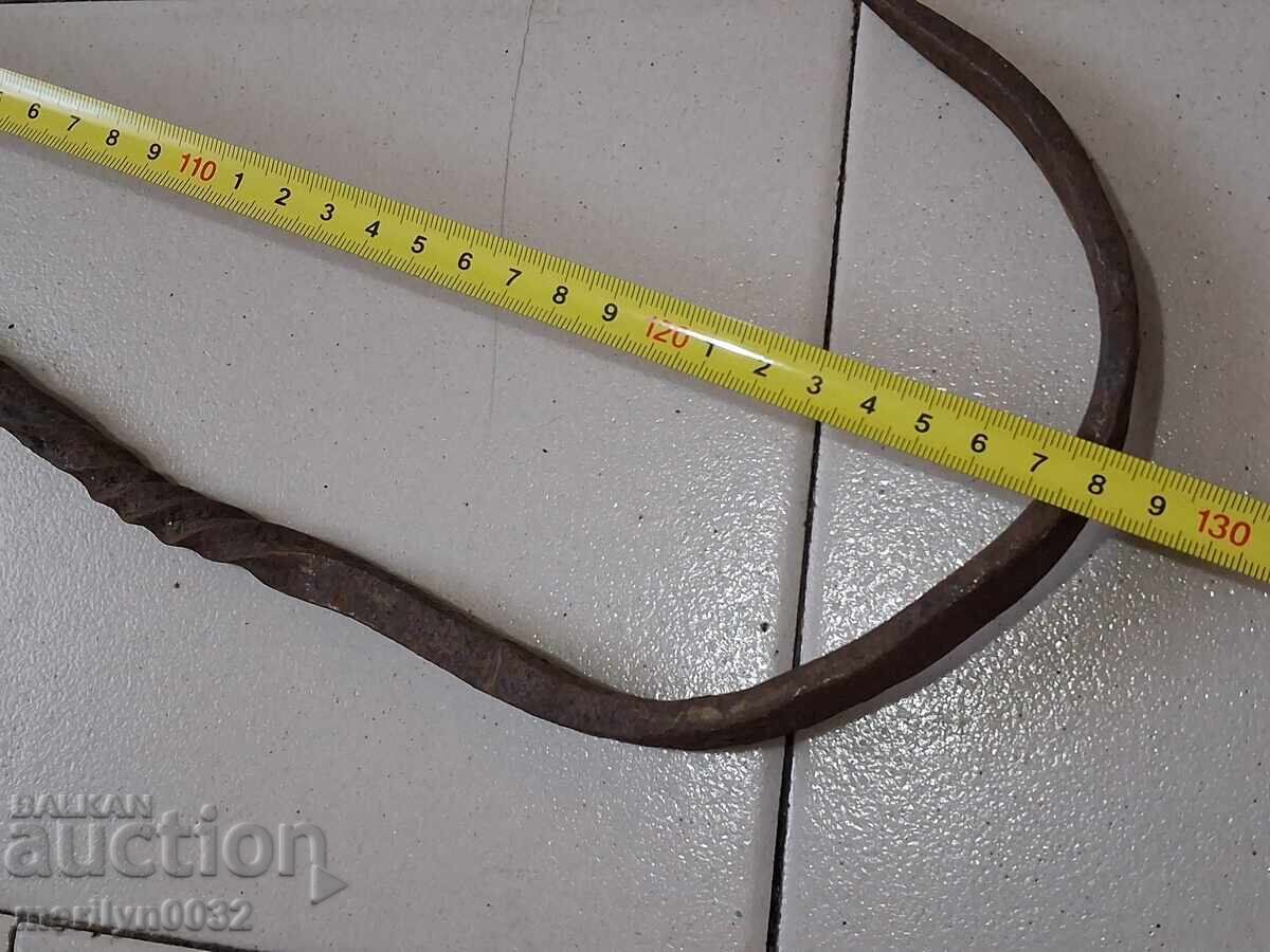 Old wrought iron chain with hook, hearth chain hook chain - 5