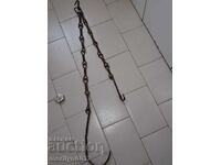 Old wrought iron chain with hook, hearth chain hook chain