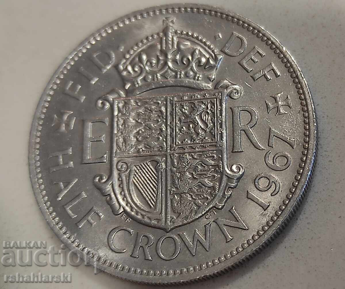 United Kingdom ½ Crown coin, 1967