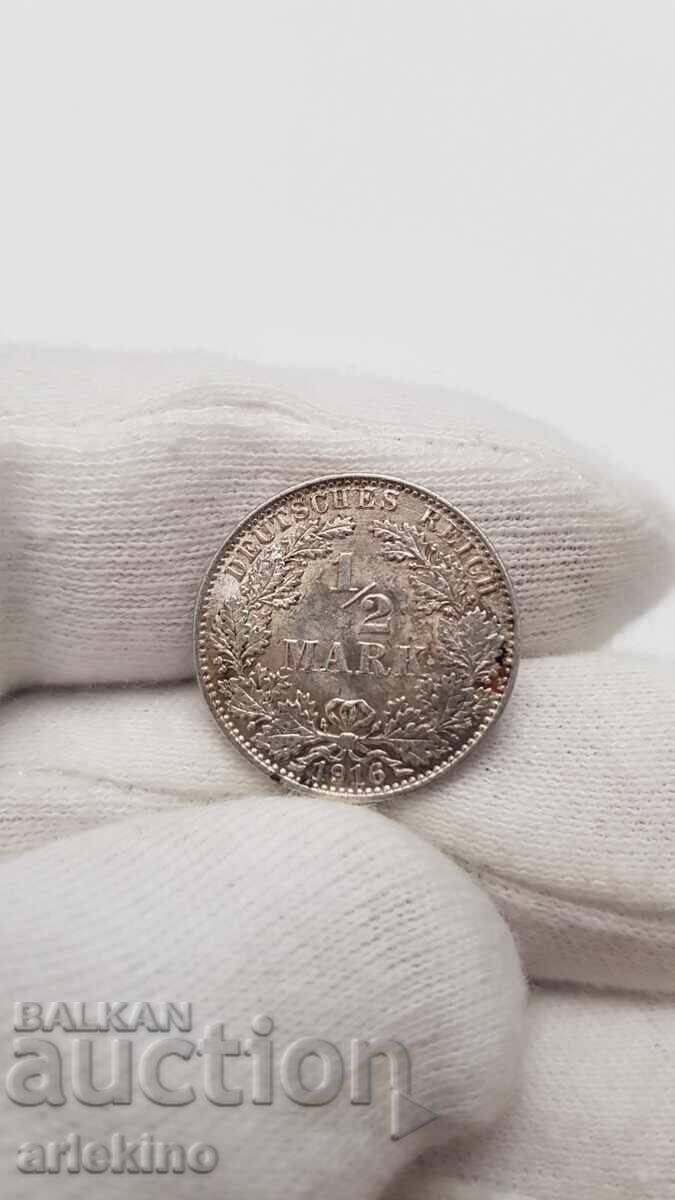 Collectible Silver Coin 1/2 Mark 1916