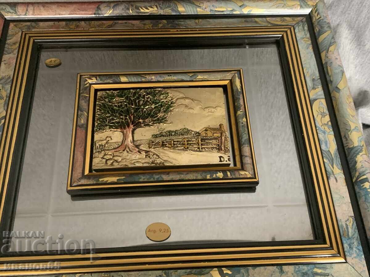 Auction Framed mirror picture, bas-relief, made in Italy 2 Auction Framed mirror picture, bas-relief, made in Italy 2