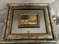 Framed mirror picture, bas-relief, made in Italy 2