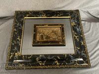 Framed mirror picture, bas-relief, made in Italy 1