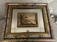 Framed mirror picture, bas-relief, made in Italy 3