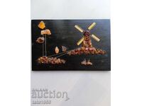 Πίνακας με κεχριμπάρι Βαλτικής σε ξύλο 16*24.5 εκ