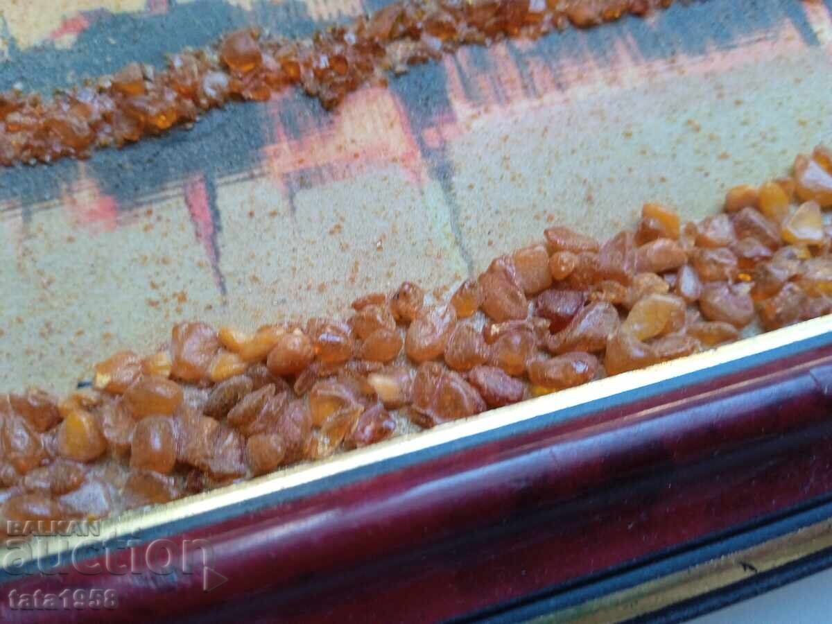 Δημοπρασία Πίνακας με βαλτική κεχριμπάρι 12*15 εκ