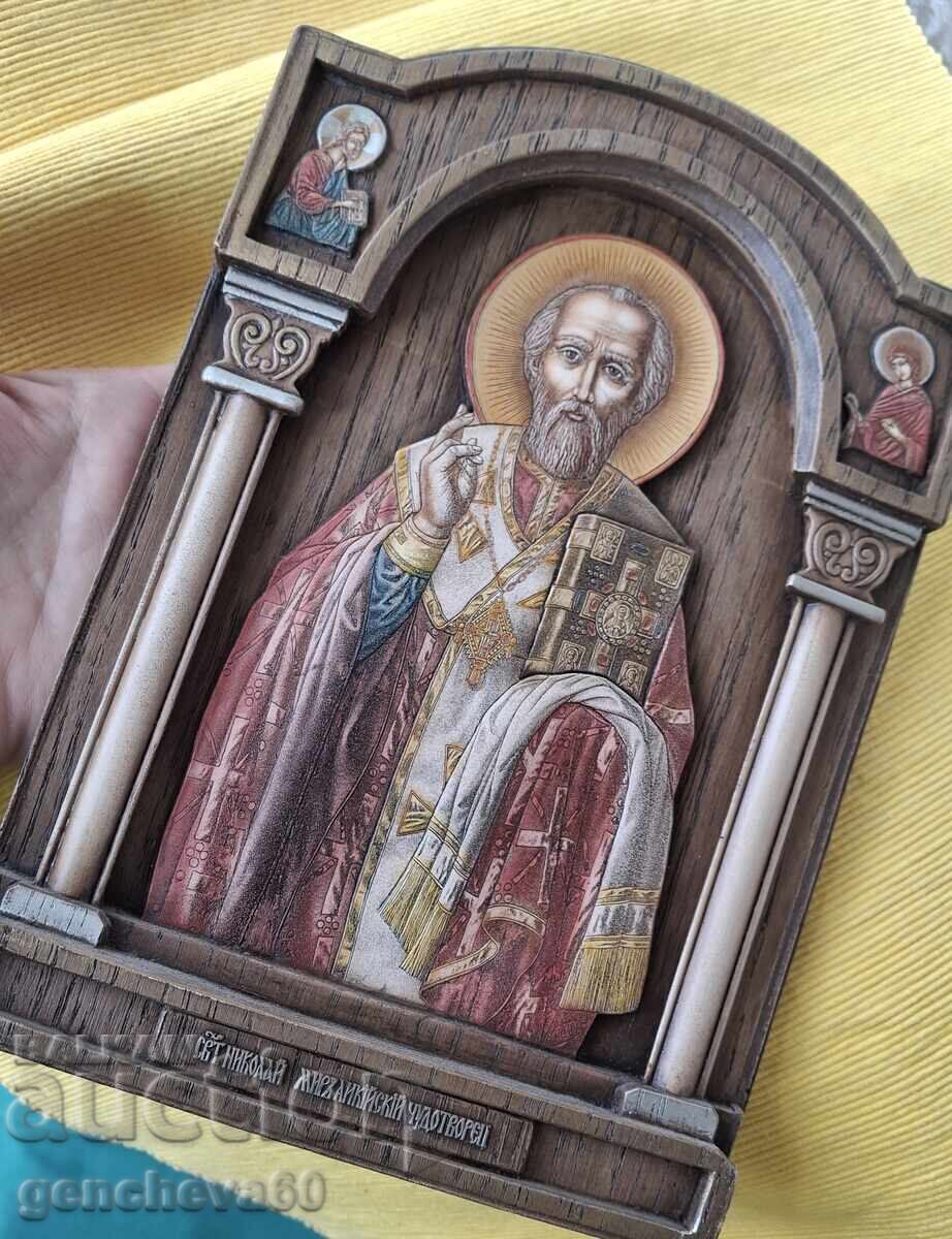 Livrarea Icoană sculptată în lemn Sf. Nicolae - certificat