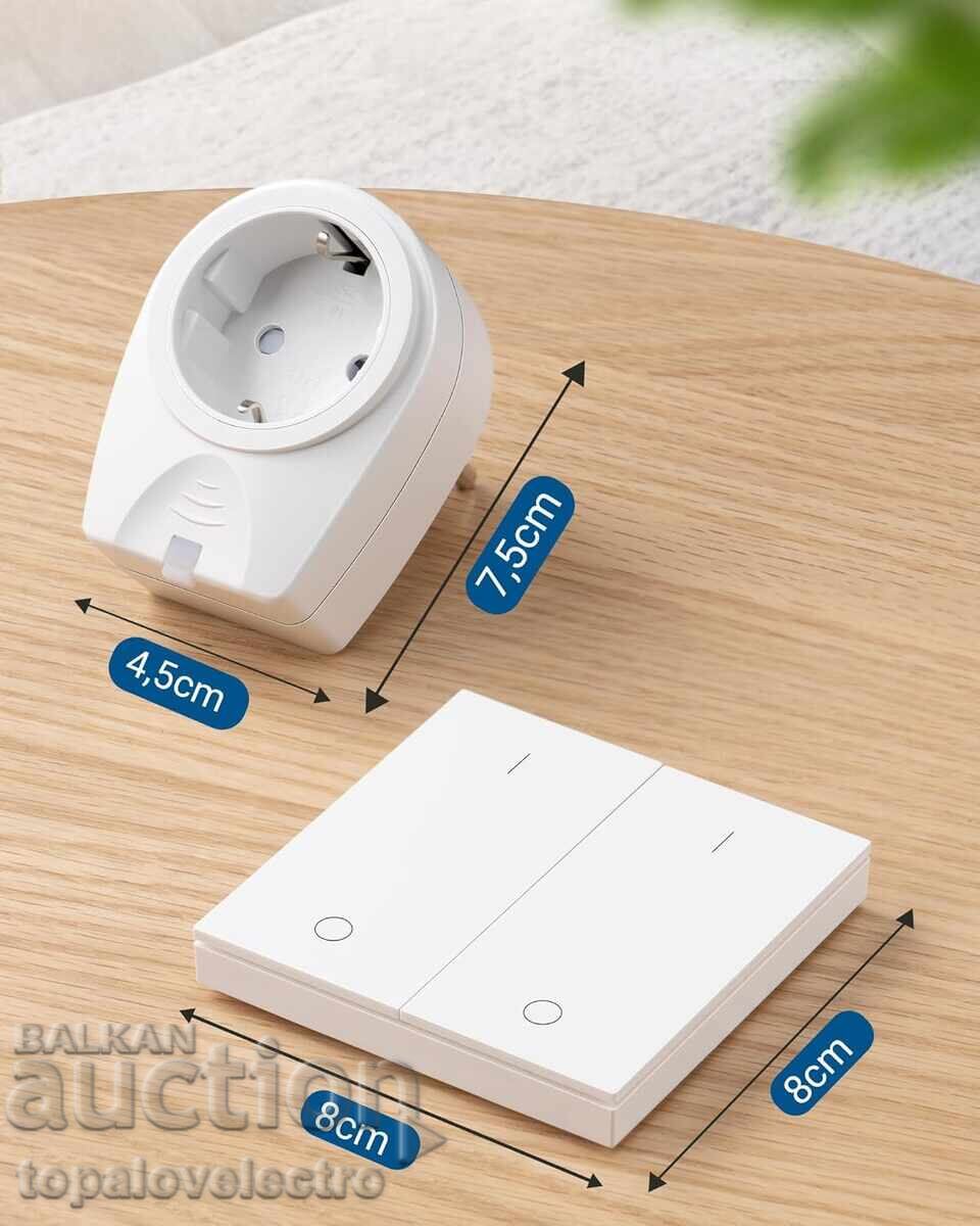 Auction  2 pcs Wireless Socket with Remote Control 16A / 3500W, 30m Range