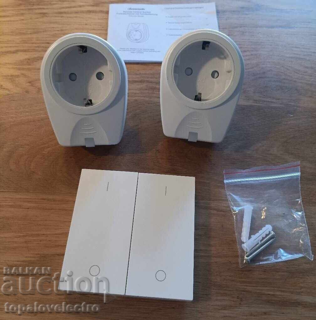 Delivery of 2 pcs Wireless Socket with Remote Control 16A / 3500W, 30m Range
