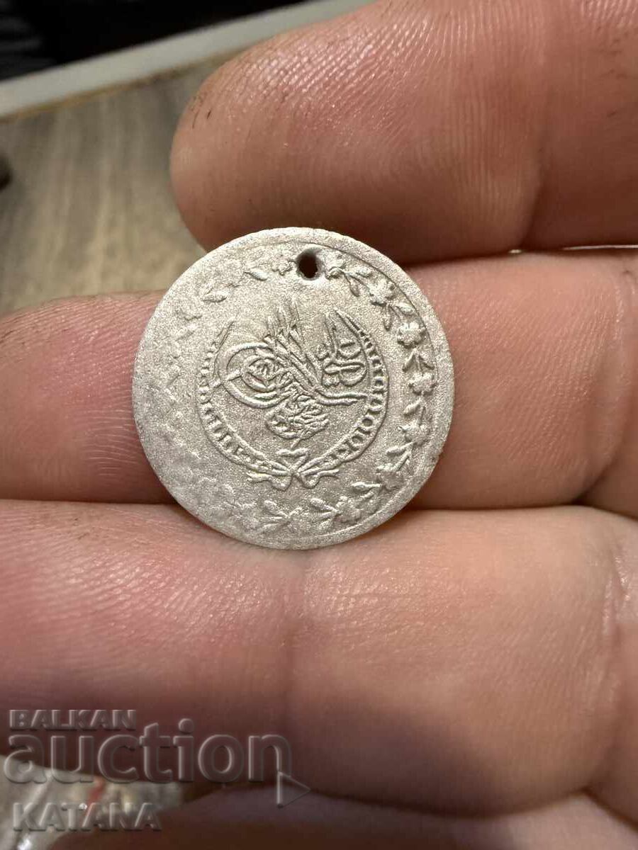 Παράδοση Τουρκικό νόμισμα ασήμι 1223/24 20 παράδες