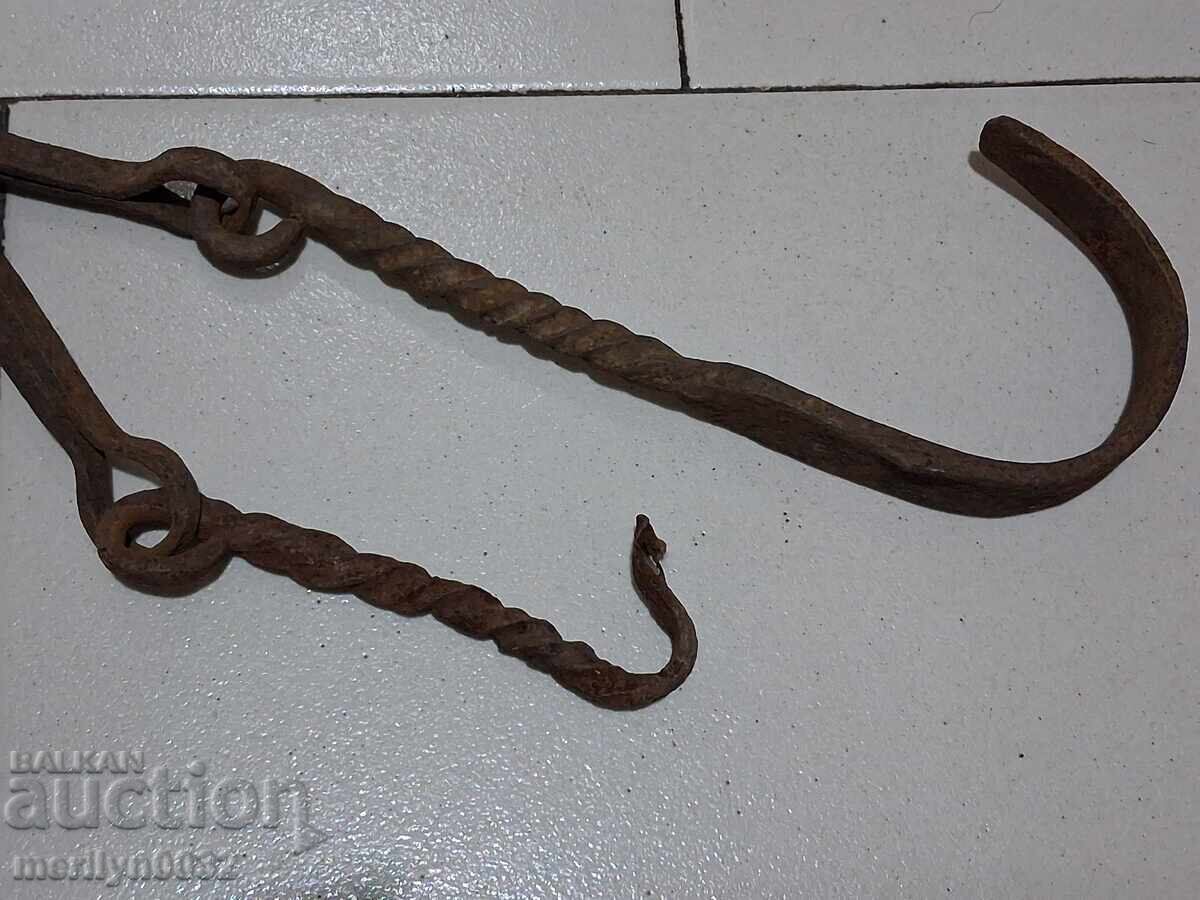 Old wrought iron chain with hook, hearth chain hook chain with price 44.00 BGN | € 22.50