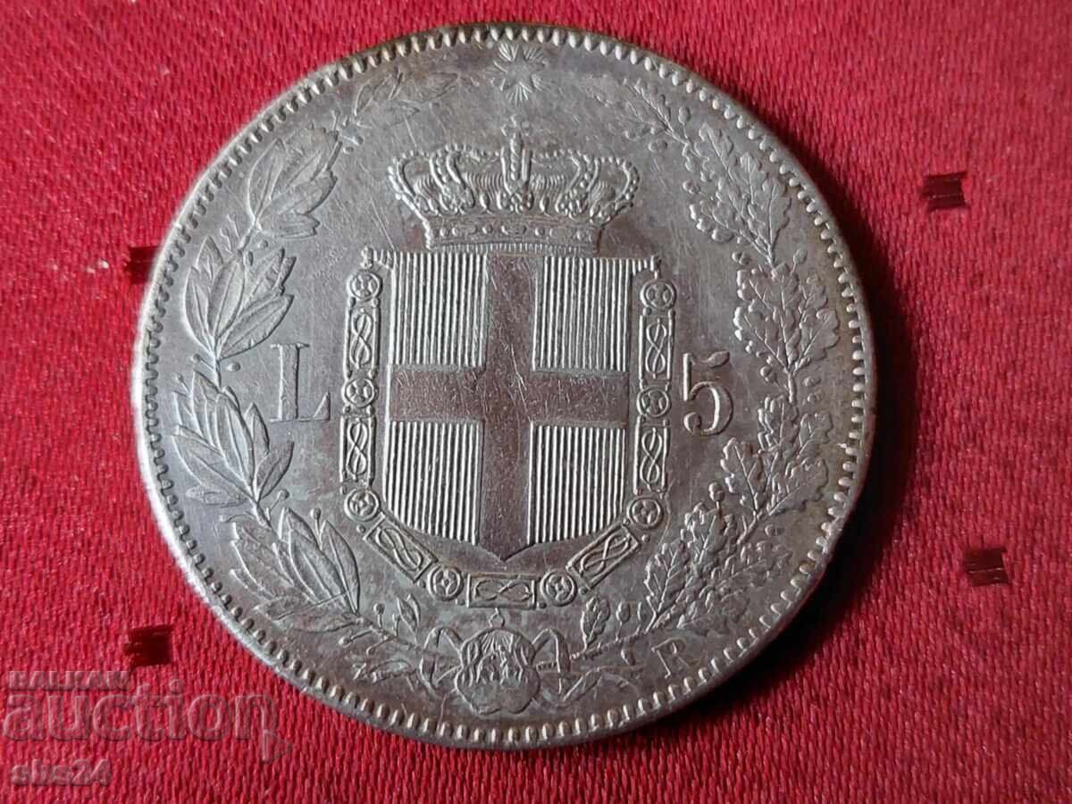 Италия 5 лири, 1879 Италия 5 лири, 1879