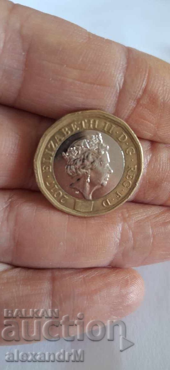1 паунд, 2017 Великобритания