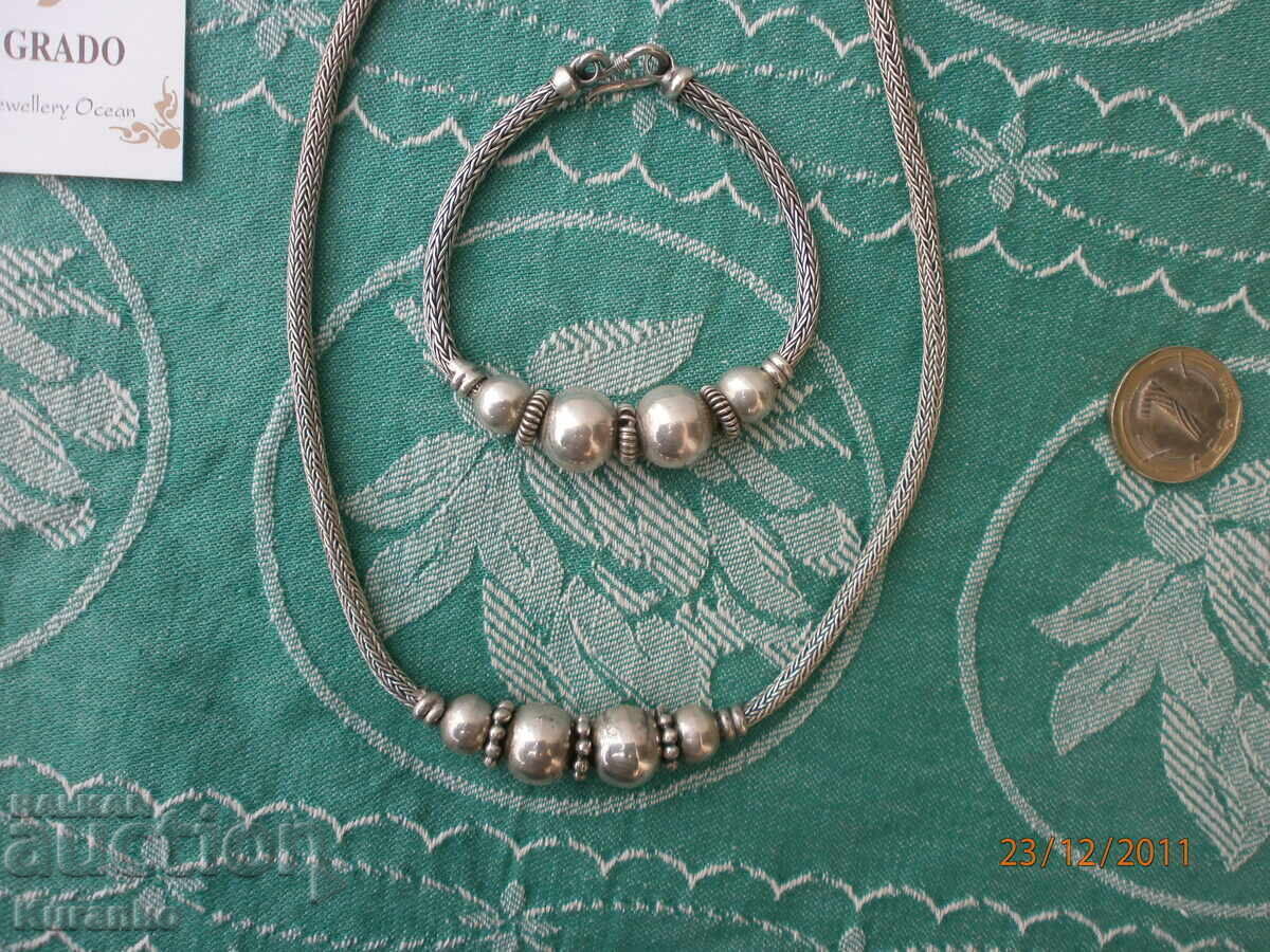 Σετ 69 γραμμαρίων κολιέ βραχιόλι ασήμι 925 με τιμή 180.00 BGN | € 92.03 Σετ 69 γραμμαρίων κολιέ βραχιόλι ασήμι 925 με τιμή 180.00 BGN | € 92.03