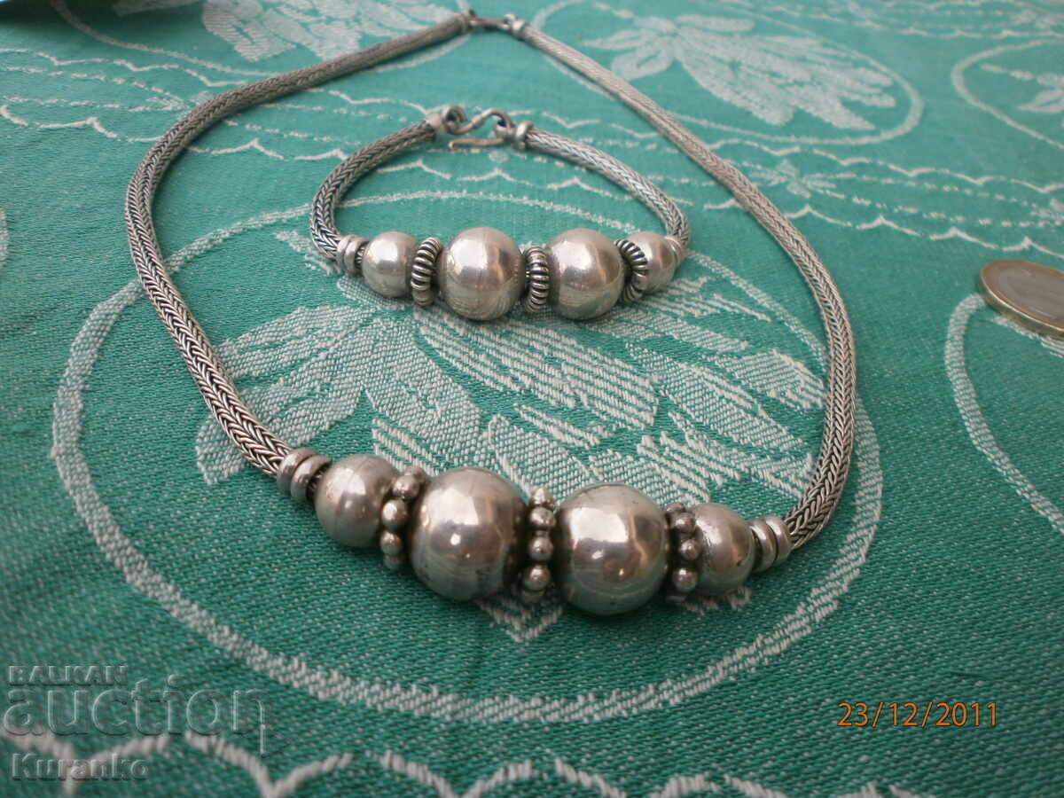 Παράδοση Σετ 69 γραμμαρίων κολιέ βραχιόλι ασήμι 925 Παράδοση Σετ 69 γραμμαρίων κολιέ βραχιόλι ασήμι 925