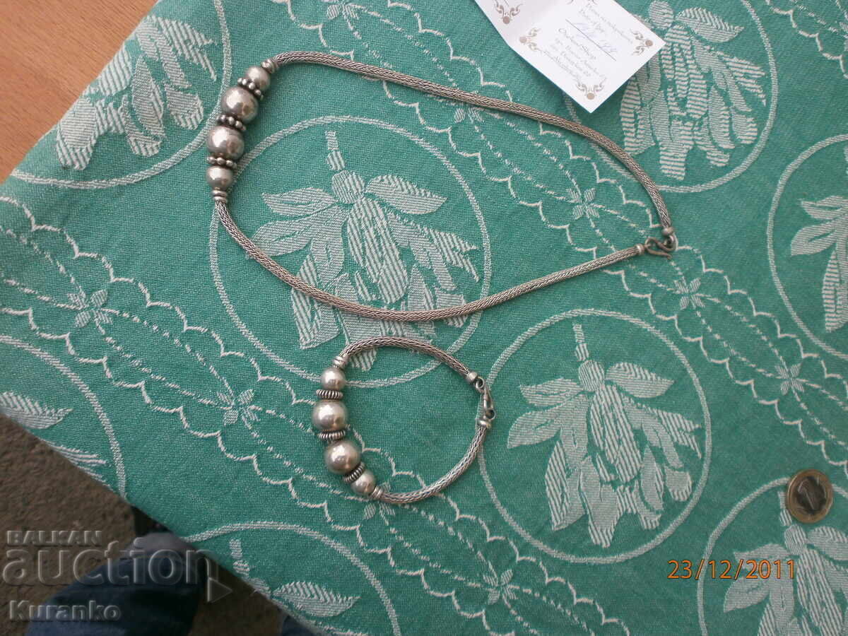 Σετ 69 γραμμαρίων κολιέ βραχιόλι ασήμι 925 - 5 Σετ 69 γραμμαρίων κολιέ βραχιόλι ασήμι 925 - 5