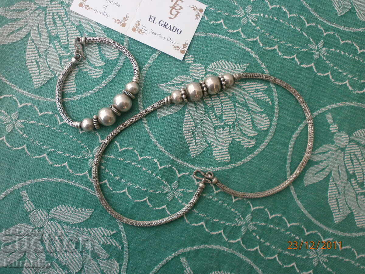 Σετ 69 γραμμαρίων κολιέ βραχιόλι ασήμι 925 - 6 Σετ 69 γραμμαρίων κολιέ βραχιόλι ασήμι 925 - 6