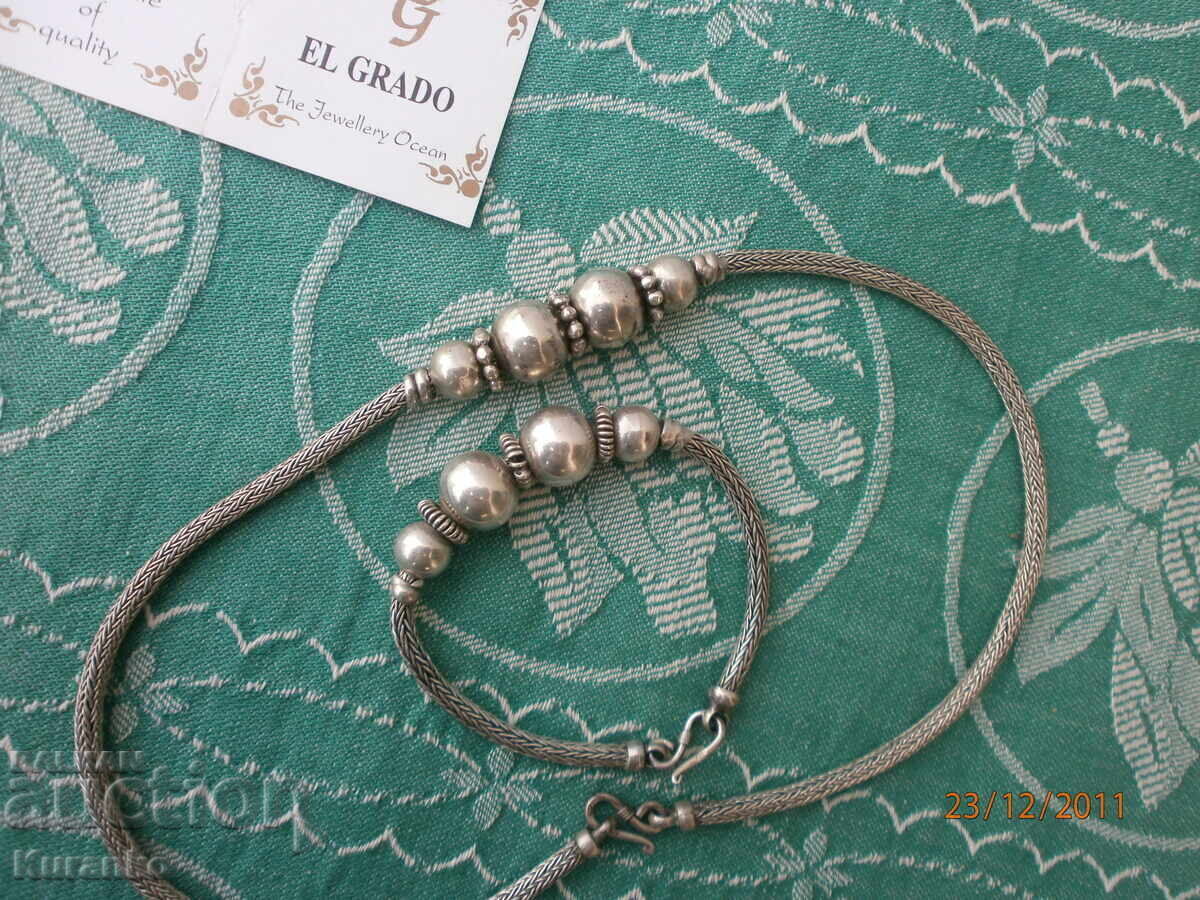 Σετ 69 γραμμαρίων κολιέ βραχιόλι ασήμι 925 - 7 Σετ 69 γραμμαρίων κολιέ βραχιόλι ασήμι 925 - 7