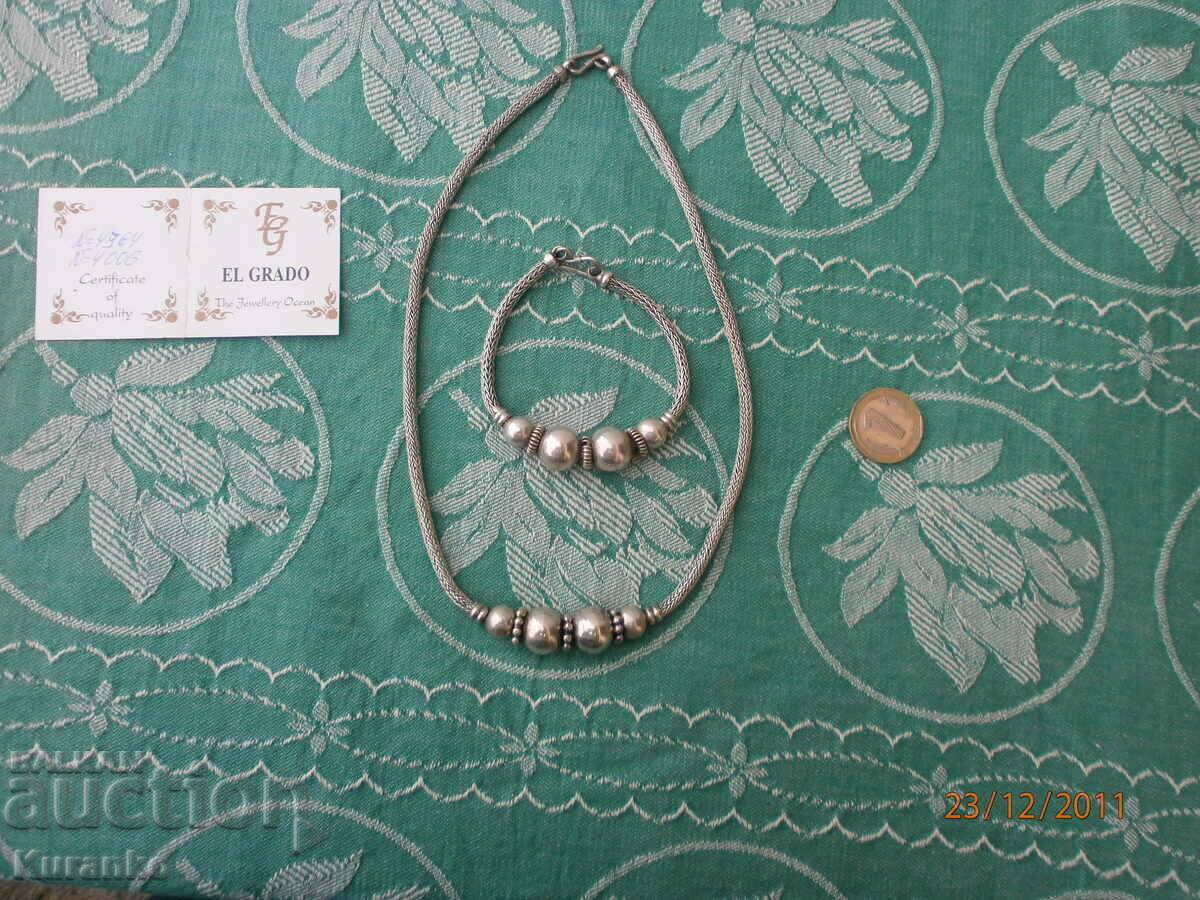 Σετ 69 γραμμαρίων κολιέ βραχιόλι ασήμι 925 Σετ 69 γραμμαρίων κολιέ βραχιόλι ασήμι 925