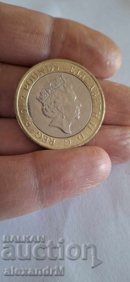 2 паунда, 2015 монета-9 с цена 15.00 лв. | € 7.67