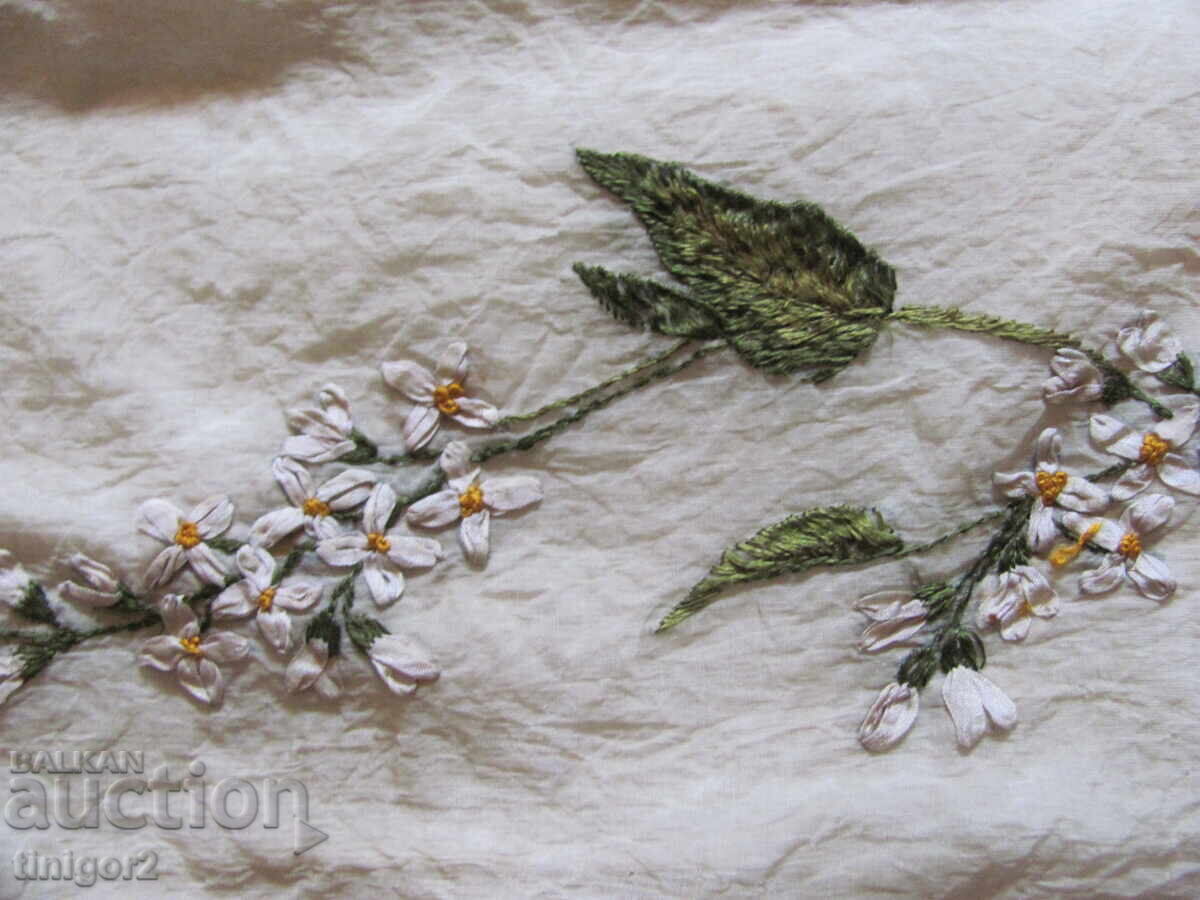 Δημοπρασία 19ος. Μαξιλαροθήκη, χειροποίητη κέντημα, 45x30εκ