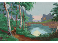 Παλιός πίνακας γκουάς, όμορφο φυσικό τοπίο