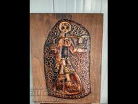 Tablou din cupru pe suport de lemn!