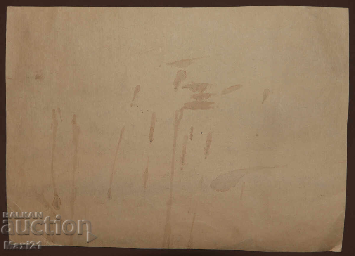 Old gouache painting, beautiful mountain landscape - 7