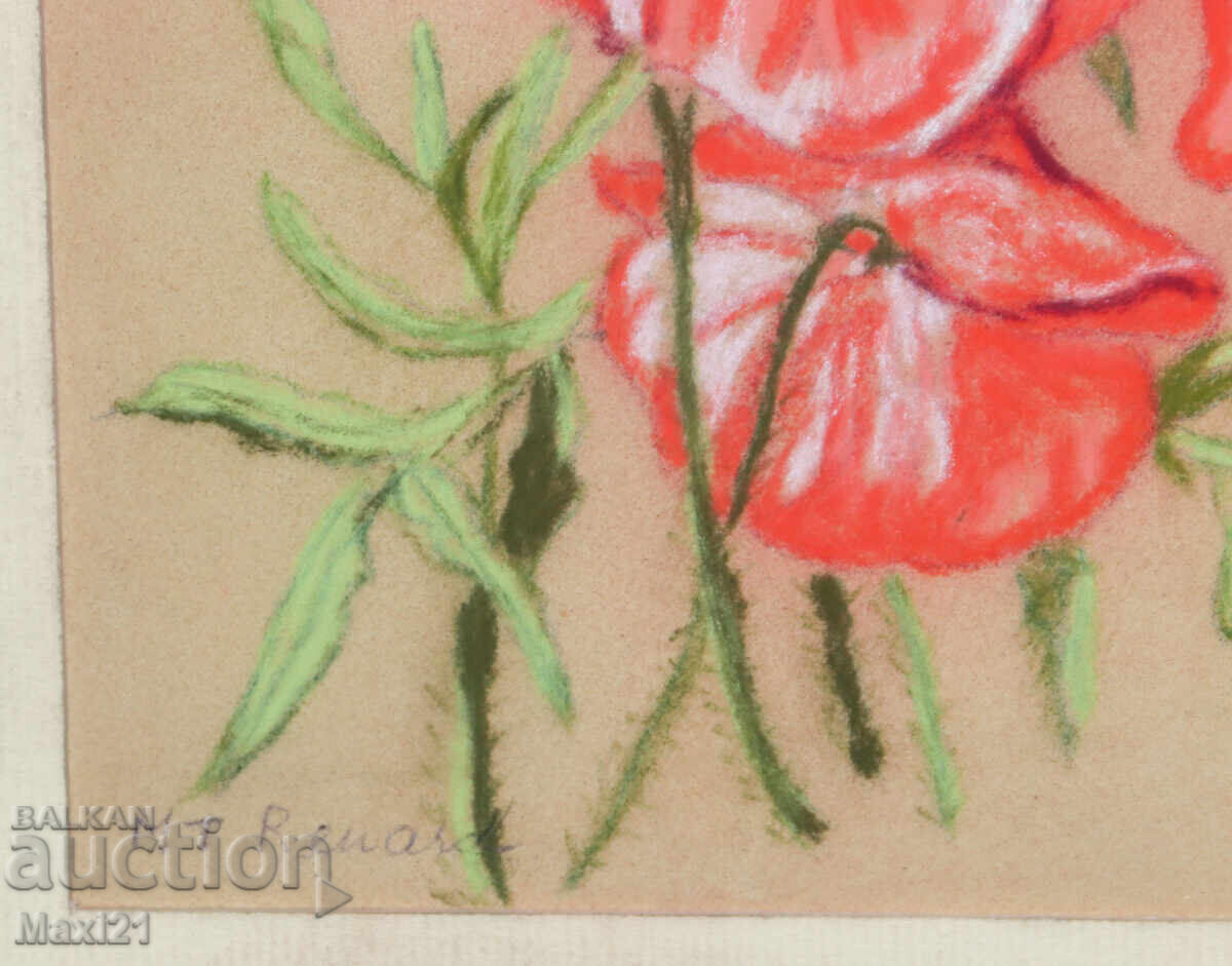 Tablou pastel natură statică maci - 6