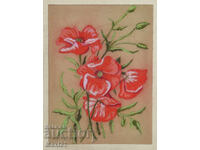 Картина пастел натюрморт макове