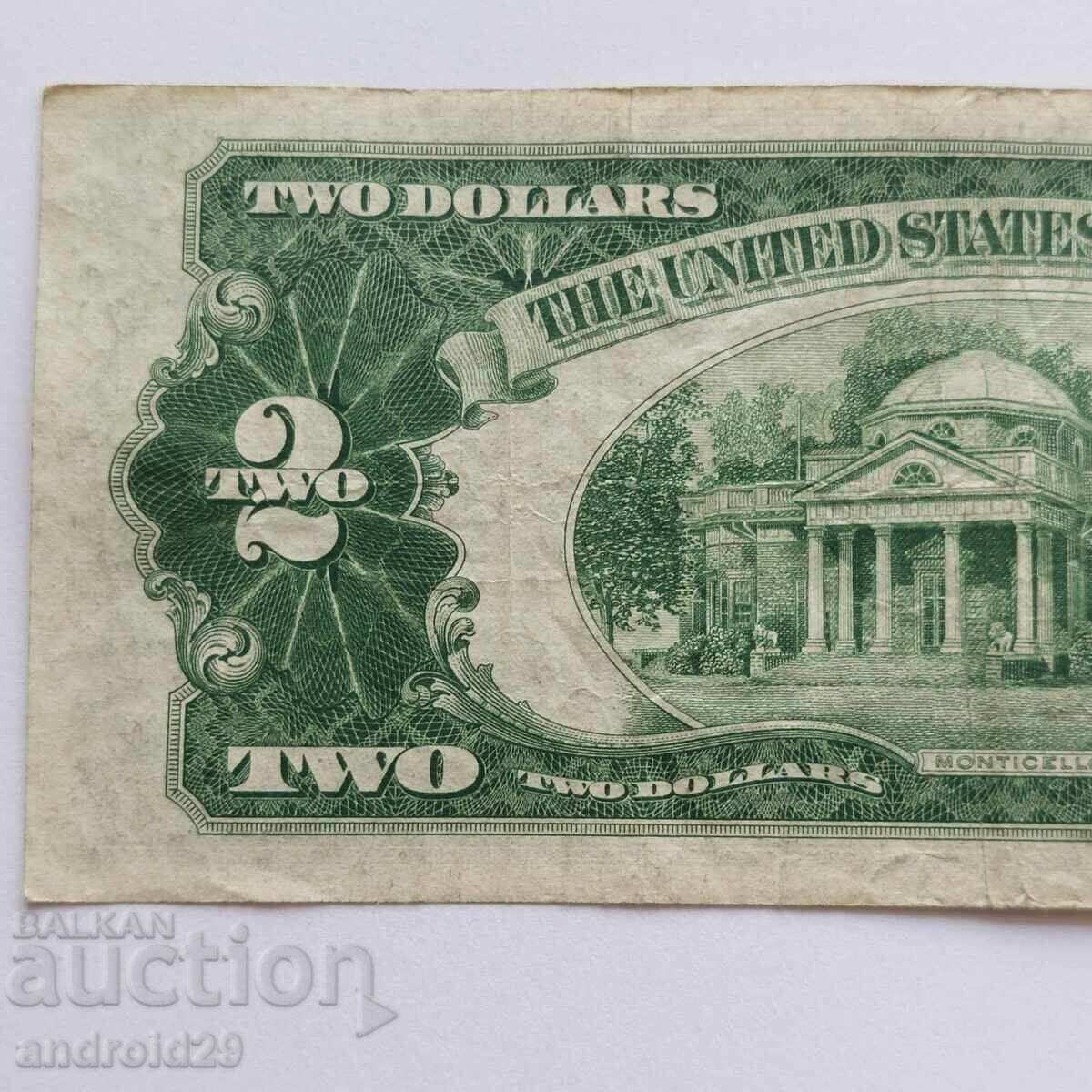 2 Dollars 1953 USA, Red Seal / Banknote - 5 2 Dollars 1953 USA, Red Seal / Banknote - 5