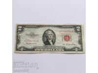 2 Δολαρίων 1953 ΗΠΑ, Κόκκινη Σφραγίδα / Χαρτονόμισμα