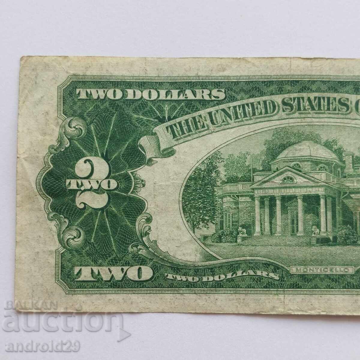 2 Dollars 1953 USA, Red Seal / Banknote - 5 2 Dollars 1953 USA, Red Seal / Banknote - 5